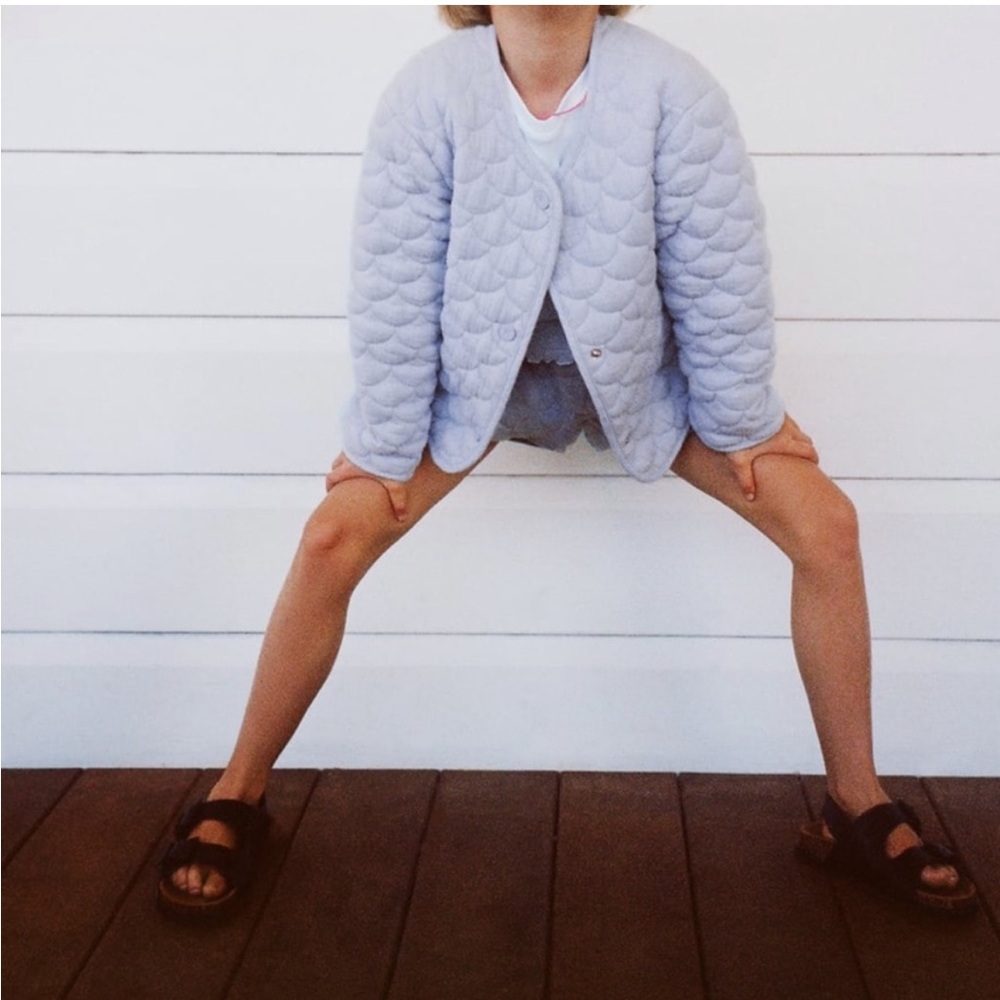 Zara Quilted Jacket baby blue size M